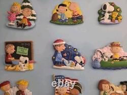 Collection de 13 aimants Willabee & Ward Peanuts : Charlie Brown, Snoopy, etc.