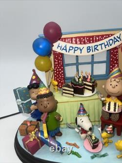 Collection de vacances lumineuse Peanuts de Danbury Mint Joyeux Anniversaire Meilleur Jamais Sans Boîte