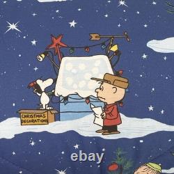 Couette de Noël Pottery Barn Peanuts Snoopy & Charlie Brown, Full/Queen Bleue