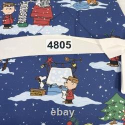 Couette de Noël Pottery Barn Peanuts Snoopy & Charlie Brown, Full/Queen Bleue