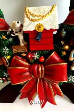 Couronne de Noël Snoopy Danbury Mint Peanuts Charlie Brown éclairée 15-18 RARE