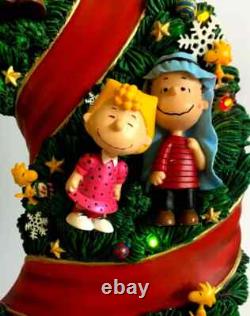 Couronne de Noël Snoopy Danbury Mint Peanuts Charlie Brown éclairée 15-18 RARE