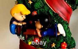 Couronne de Noël Snoopy Danbury Mint Peanuts Charlie Brown éclairée 15-18 RARE
