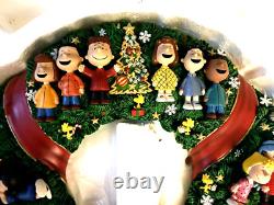 Couronne de Noël Snoopy Danbury Mint Peanuts Charlie Brown éclairée 15-18 RARE