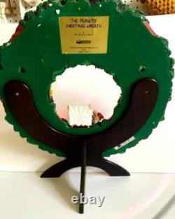 Couronne de Noël Snoopy Danbury Mint Peanuts Charlie Brown éclairée 15-18 RARE