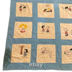 Couverture en patchwork Vintage Peanuts Snoopy Woodstock Charlie Brown années 50
