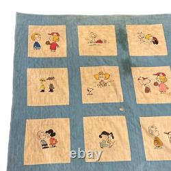 Couverture en patchwork Vintage Peanuts Snoopy Woodstock Charlie Brown années 50