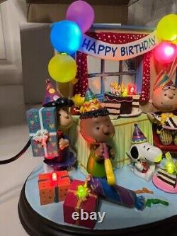 DANBURY MINT Peanuts Snoopy MEILLEUR ANNIVERSAIRE JAMAIS Décoration Éclairée MINT