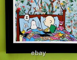 DEATH NYC impression grand format signée à la main avec cadre 16x20 po COA SNOOPY CHARLIE BROWN FL