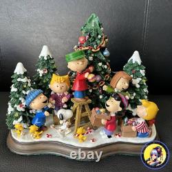 Danbury Mint Charlie Brown Snoopy Peanuts Le temps de Noël est là éclairé Non utilisé