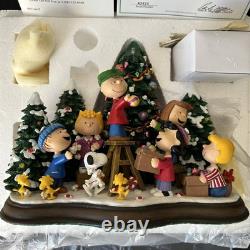 Danbury Mint Charlie Brown Snoopy Peanuts Le temps de Noël est là éclairé Non utilisé