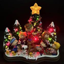 Danbury Mint Charlie Brown Snoopy Peanuts Le temps de Noël est là éclairé Non utilisé