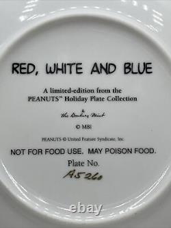 Danbury Mint Hourra pour la plaque Peanuts Red White And Blue A5260 de Charlie Brown