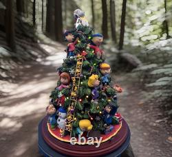 Danbury Mint Les Lumières de l'Arbre de Noël des Peanuts Éclairent Charlie Brown Snoopy Grand
