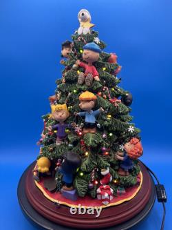 Danbury Mint Les Lumières de l'Arbre de Noël des Peanuts Éclairent Charlie Brown Snoopy Grand