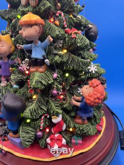 Danbury Mint Les Lumières de l'Arbre de Noël des Peanuts Éclairent Charlie Brown Snoopy Grand