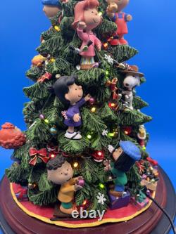 Danbury Mint Les Lumières de l'Arbre de Noël des Peanuts Éclairent Charlie Brown Snoopy Grand
