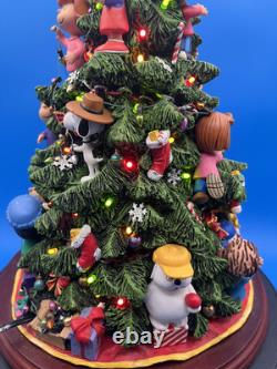 Danbury Mint Les Lumières de l'Arbre de Noël des Peanuts Éclairent Charlie Brown Snoopy Grand