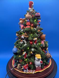 Danbury Mint Les Lumières de l'Arbre de Noël des Peanuts Éclairent Charlie Brown Snoopy Grand