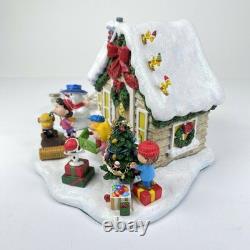 Danbury Mint Peanuts Maison de Noël Éclairée Charlie Brown Snoopy NWB
