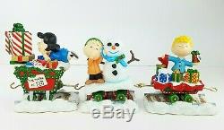 Danbury Mint Peanuts Train De Noël Sculpture 5 Piece Set Snoopy Charlie Brown