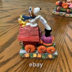 Danbury Mint Peanuts Train d'Halloween Snoopy Charlie Brown dans le champ de citrouilles
