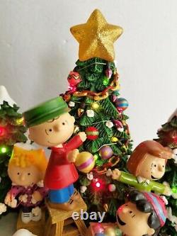 Danbury Mint Temps De Noël Est ICI Cacahuètes Charlie Brown Arbre Lumière Décor