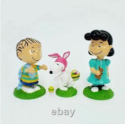 Département 56 Arachides Snoopy Charlie Brown Easter Egg Hunt 6 Piece Figurine Set