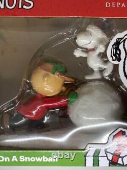Department56 Charlie Brown et le bonhomme de neige Snoopy Figurine de Noël Utilisée De JP