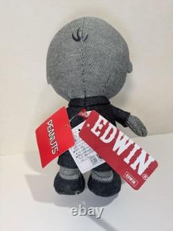 EDWIN Snoopy & Charlie Brown Jouet en Peluche en Denim Noir 21cm Neuf