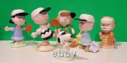 ÉQUIPE DE BASEBALL LENOX PEANUTS 6 pièces Snoopy Peppermint Patty NOUVEAU dans la BOÎTE avec COA