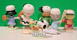 ÉQUIPE DE BASEBALL LENOX PEANUTS 6 pièces Snoopy Peppermint Patty NOUVEAU dans la BOÎTE avec COA