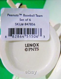 ÉQUIPE DE BASEBALL LENOX PEANUTS 6 pièces Snoopy Peppermint Patty NOUVEAU dans la BOÎTE avec COA