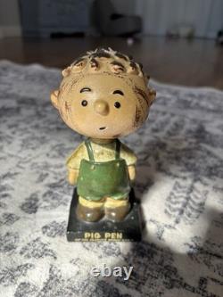 Ensemble COMPLET de bobbleheads Peanuts des années 1960 ? Bande dessinée de Charlie Brown Snoopy, Lucy