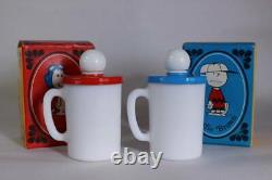 Ensemble De Vintage Avon Snoopy Charlie Brown Bubble Bath Mug Container Avec Boîte