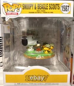 Ensemble Funko Pop PEANUTS CHARLIE BROWN SNOOPY Eagle Scout VAULTED CHASE avec CAISSES Neuf