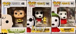 Ensemble Funko Pop PEANUTS CHARLIE BROWN SNOOPY Eagle Scout VAULTED CHASE avec CAISSES Neuf