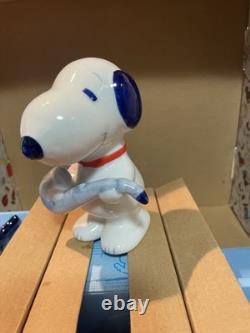 Ensemble céramique vintage bleu et blanc Peanuts Charlie Brown et ses amis