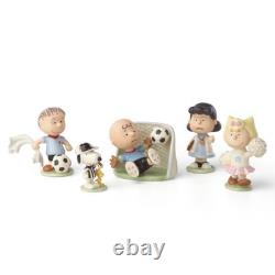 Ensemble d'équipe de soccer Lenox Peanuts de 5 pièces Charlie Brown Snoopy Lucy Linus Sally Neuf