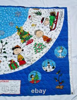 Ensemble de 2 panneaux en tissu matelassé pour jupe de sapin de Noël Charlie Brown avec Snoopy et Lucy