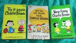 Ensemble de 3 bandes dessinées Vintage Snoopy Peanuts Charlie Brown en anglais 1974