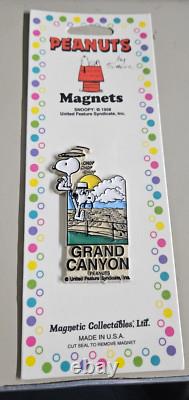 Ensemble de 6 magnets vintage Peanuts Snoopy - villes, monuments et États