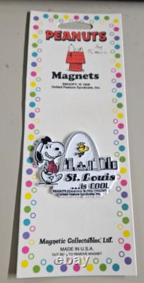 Ensemble de 6 magnets vintage Peanuts Snoopy - villes, monuments et États