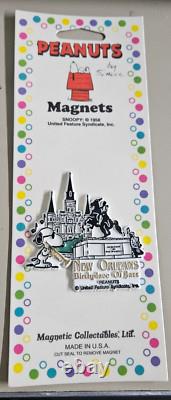 Ensemble de 6 magnets vintage Peanuts Snoopy - villes, monuments et États