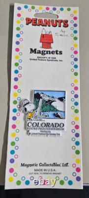Ensemble de 6 magnets vintage Peanuts Snoopy - villes, monuments et États