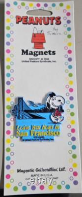 Ensemble de 6 magnets vintage Snoopy - Villes célèbres