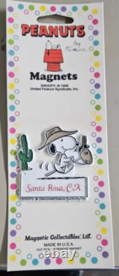 Ensemble de 6 magnets vintage Snoopy - Villes célèbres