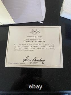 Ensemble de barbecue LENOX PEANUTS Snoopy Charlie Brown Lucy Linus Sally NEUF dans la boîte avec certificat d'authenticité