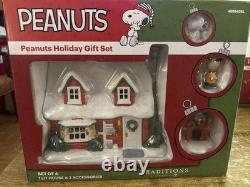 Ensemble de cadeaux de vacances Maison Charlie Brown Peanuts Village de Noël Department 56