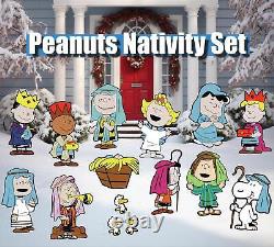 Ensemble de crèche Peanuts Snoopy décorations de Noël Charlie Brown jardin